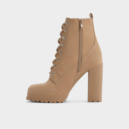 Rebelliously in Medium Beige - Combat ankle boot, Lug sole | Aldo