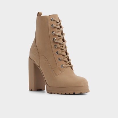 Rebelliously in Medium Beige - Combat ankle boot, Lug sole | Aldo