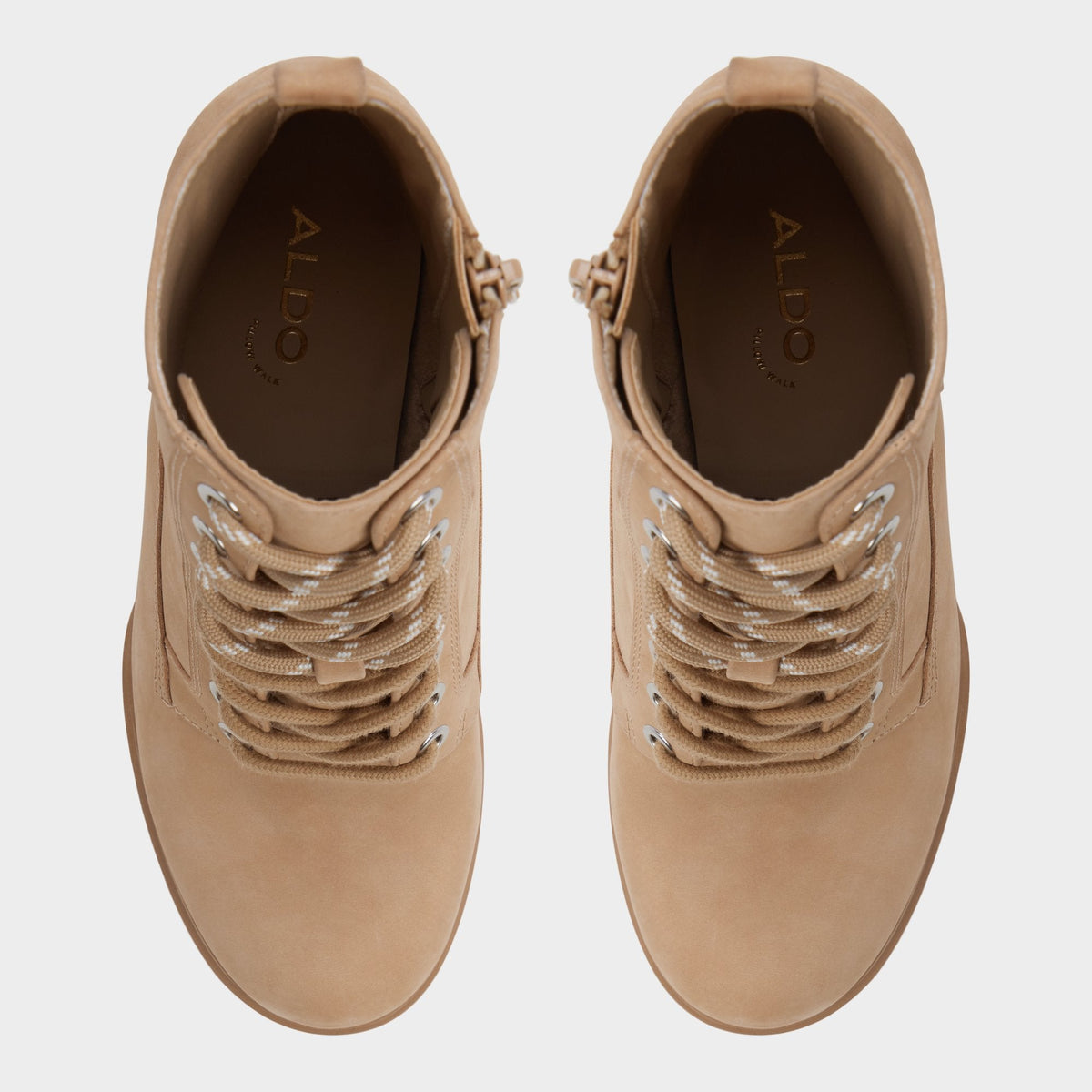 Rebelliously in Medium Beige - Combat ankle boot, Lug sole | Aldo