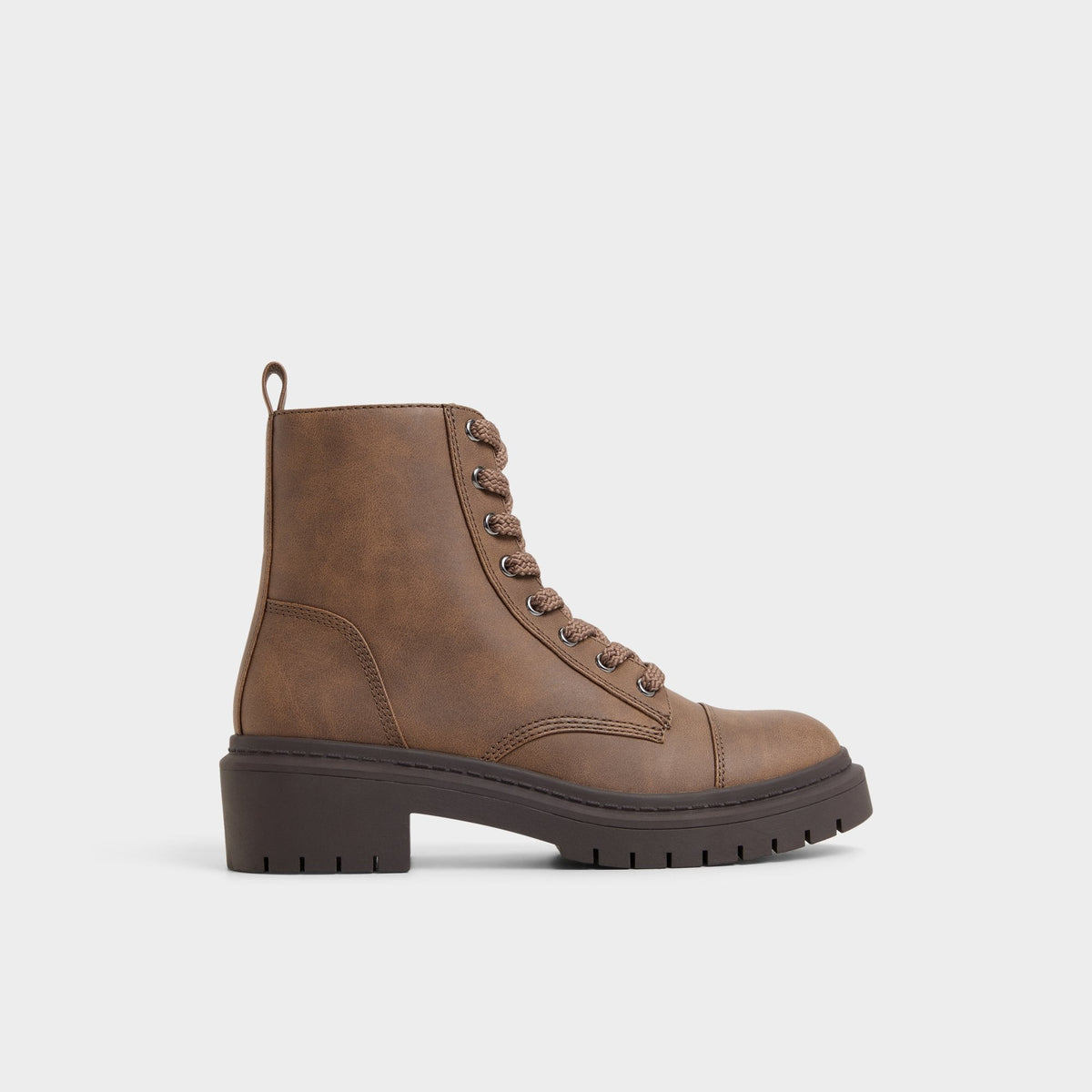 Goer in Medium Brown - Combat ankle boot, Lug sole | Aldo