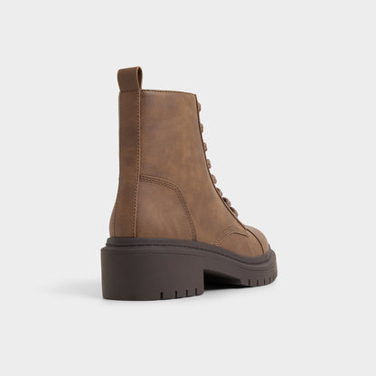 Goer in Medium Brown - Combat ankle boot, Lug sole | Aldo