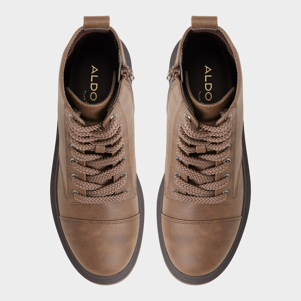 Goer in Medium Brown - Combat ankle boot, Lug sole | Aldo