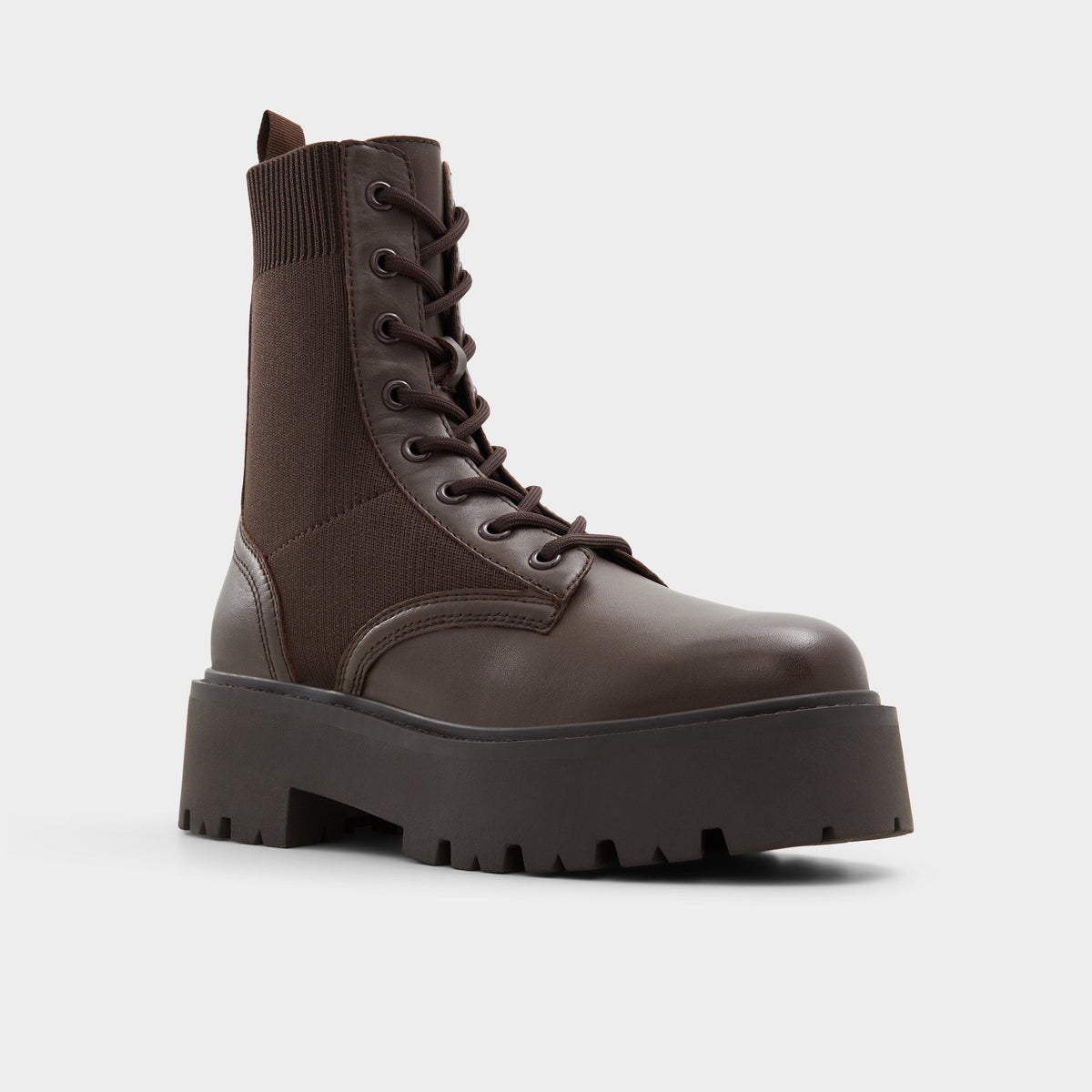 Talaleryknit Brown Overflow Women's Combat boots - Combat ankle boot, Brown | Aldo