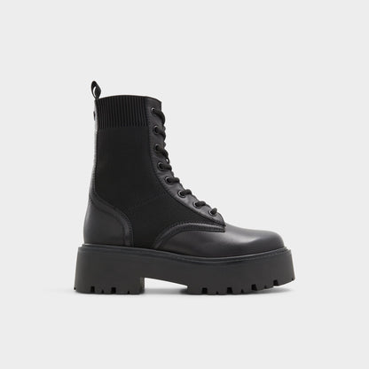 Talaleryknit Black Women's Combat boots - Combat ankle boot, Black | Aldo