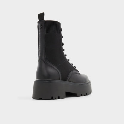 Talaleryknit Black Women's Combat boots - Combat ankle boot, Black | Aldo
