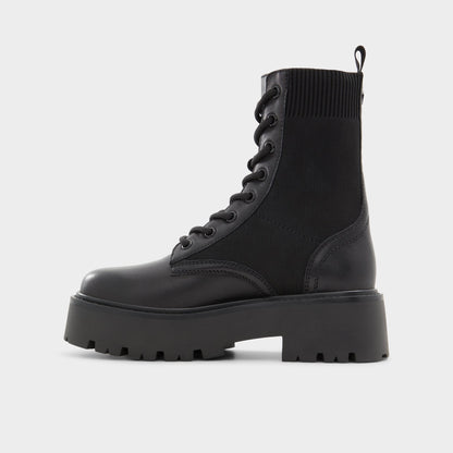 Talaleryknit Black Women's Combat boots - Combat ankle boot, Black | Aldo