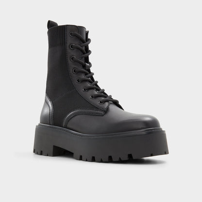 Talaleryknit Black Women's Combat boots - Combat ankle boot, Black | Aldo