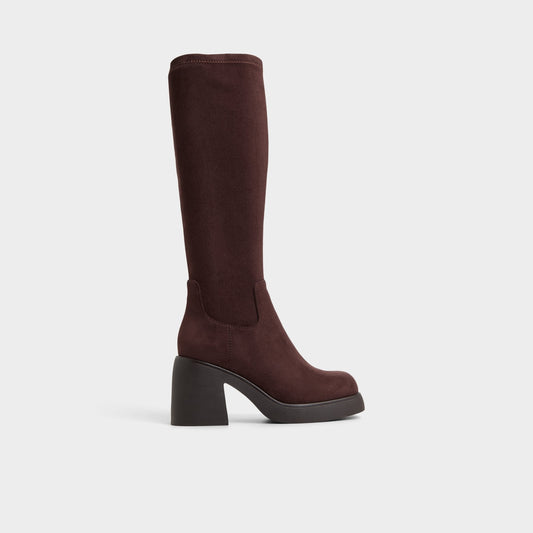 Auster in Dark Brown - Knee-high boot, Platform | Aldo