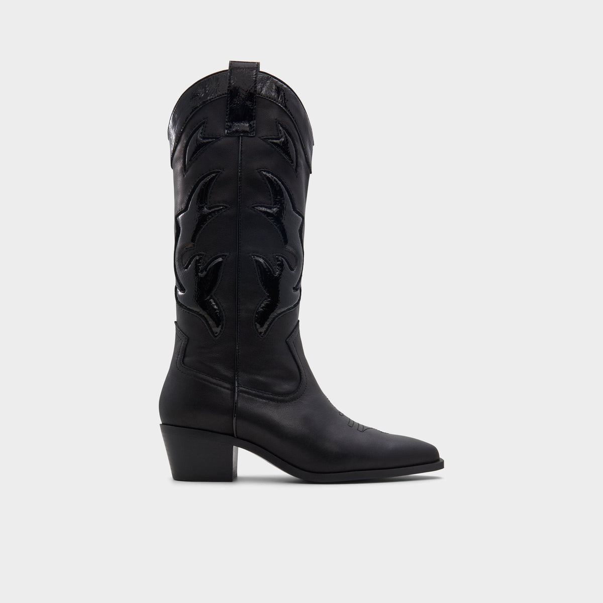 Nebraska Black Women's Western - Mid-calf western boot, Block heel | Aldo