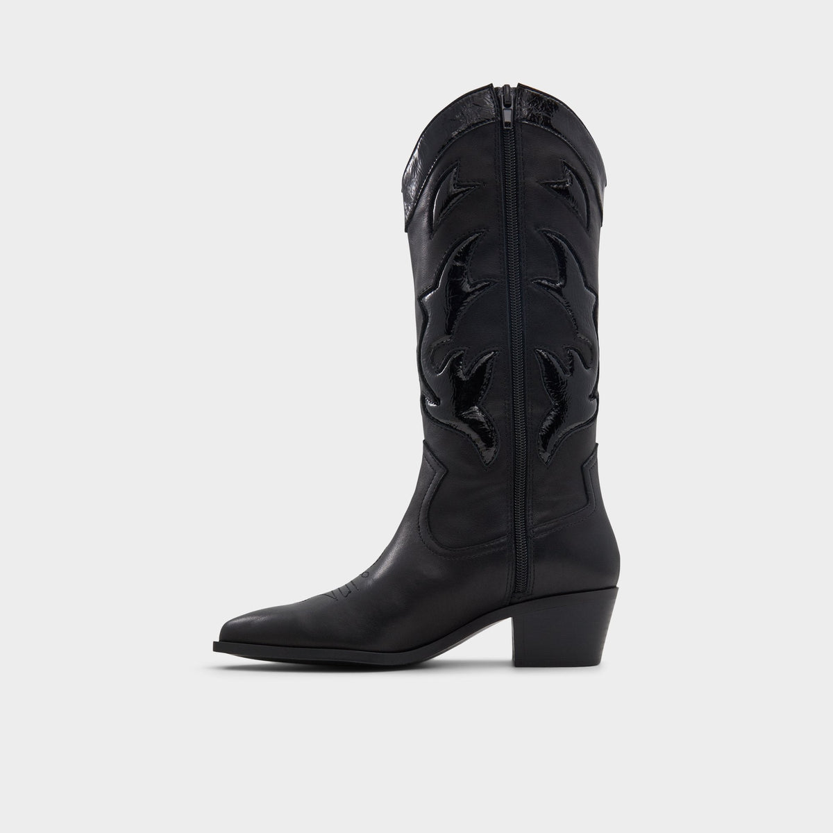 Nebraska Black Women's Western - Mid-calf western boot, Block heel | Aldo