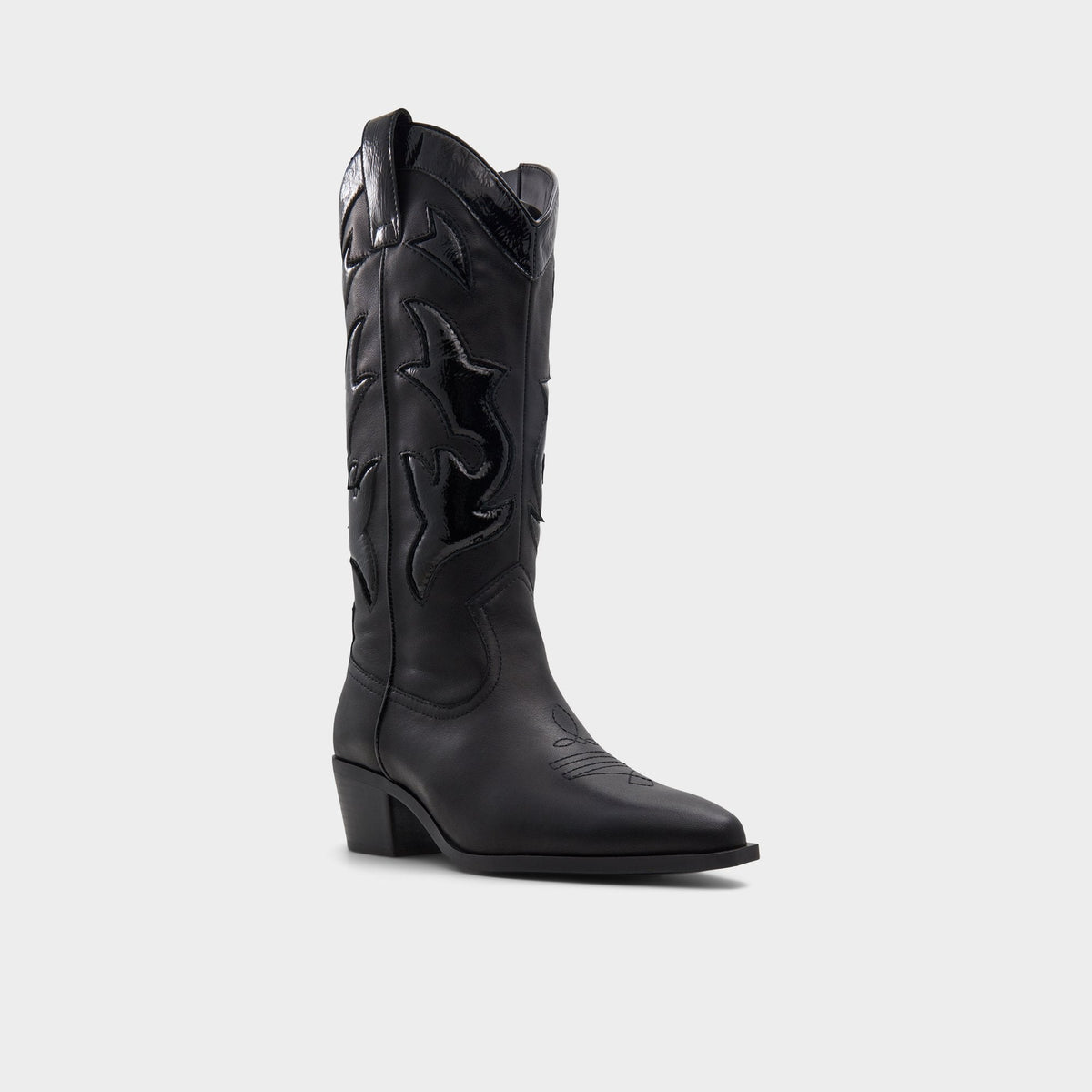 Nebraska Black Women's Western - Mid-calf western boot, Block heel | Aldo