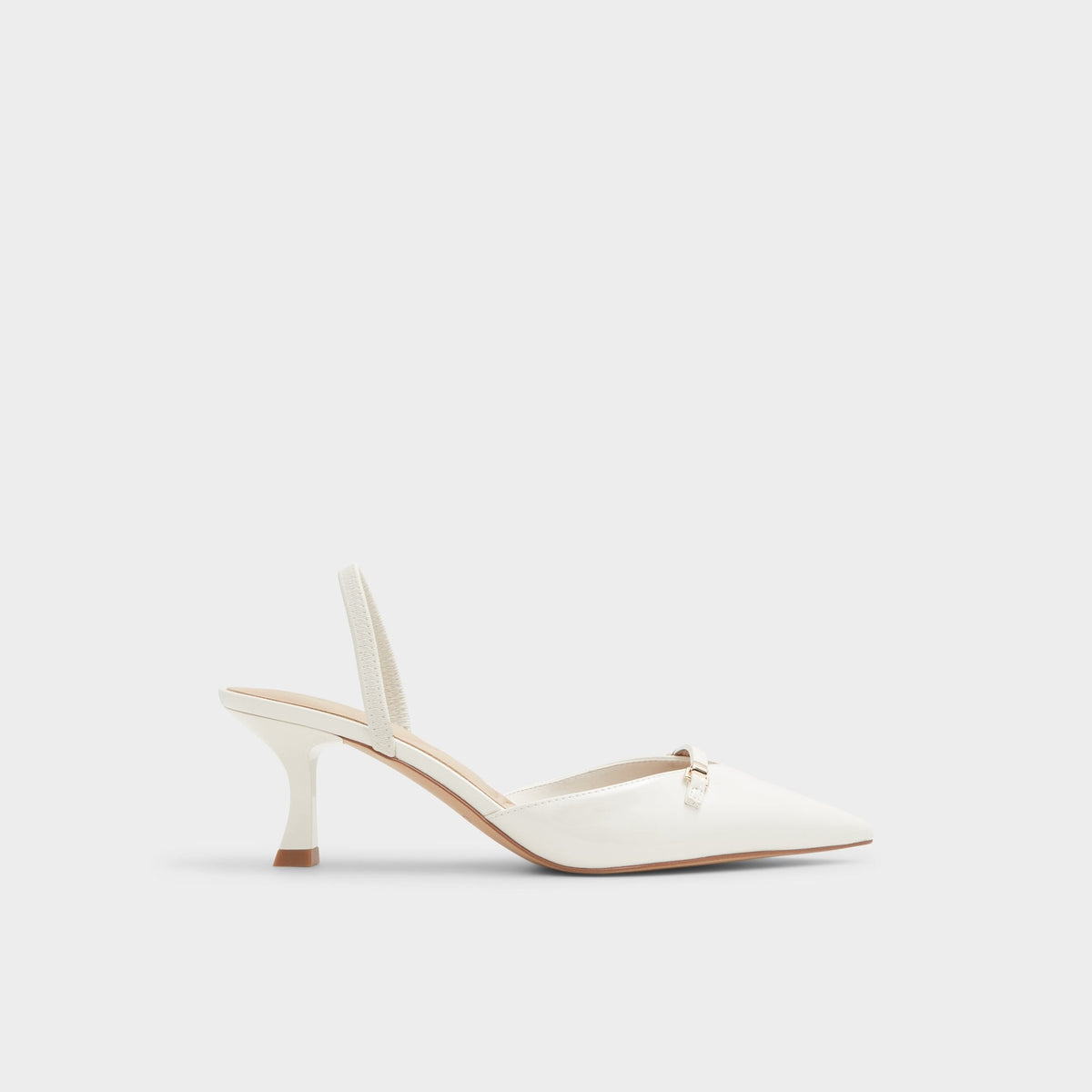 Nailah White/Bone Women's Kitten heels - Slingback heel, Kitten heel | Aldo