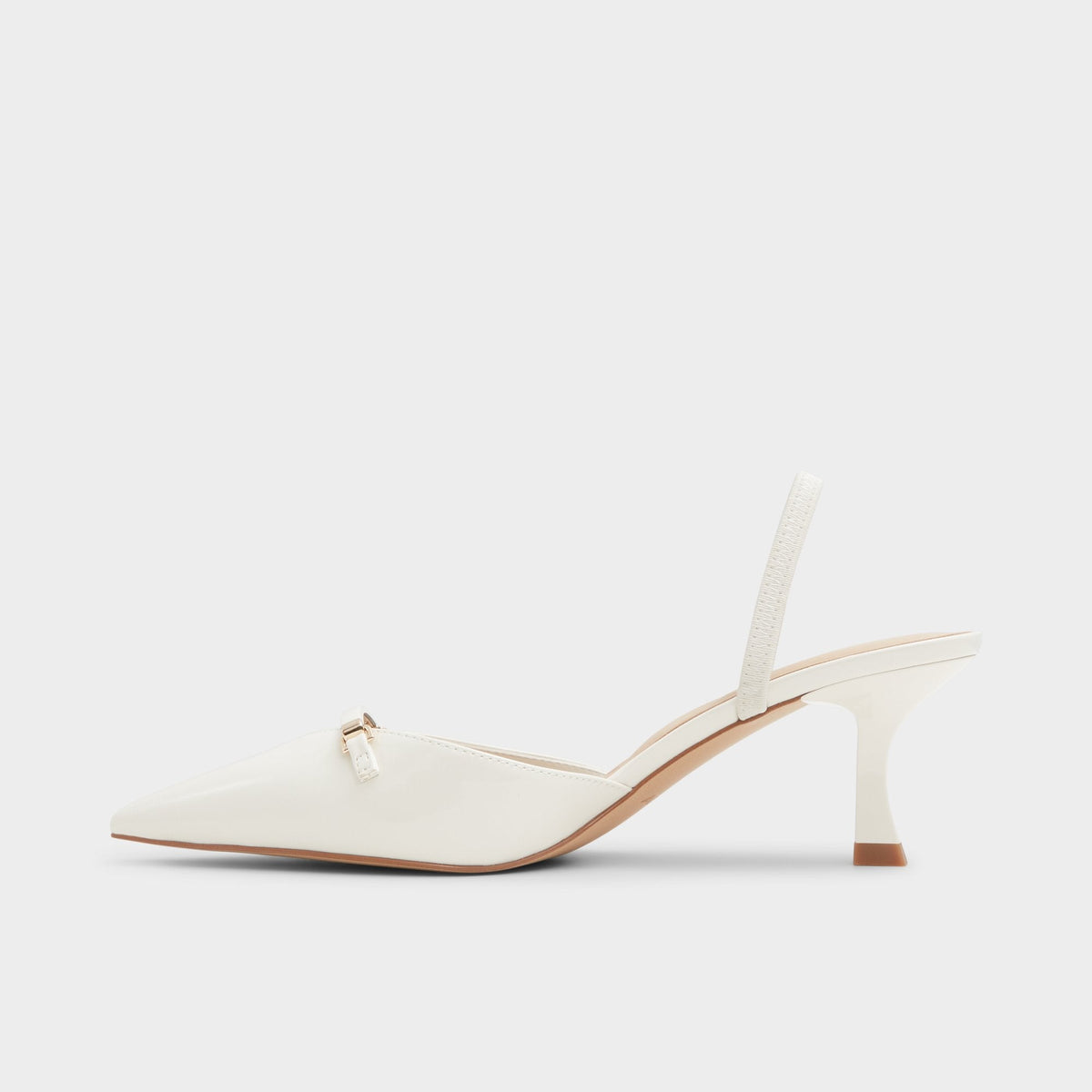 Nailah White/Bone Women's Kitten heels - Slingback heel, Kitten heel | Aldo