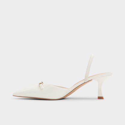 Nailah White/Bone Women's Kitten heels - Slingback heel, Kitten heel | Aldo