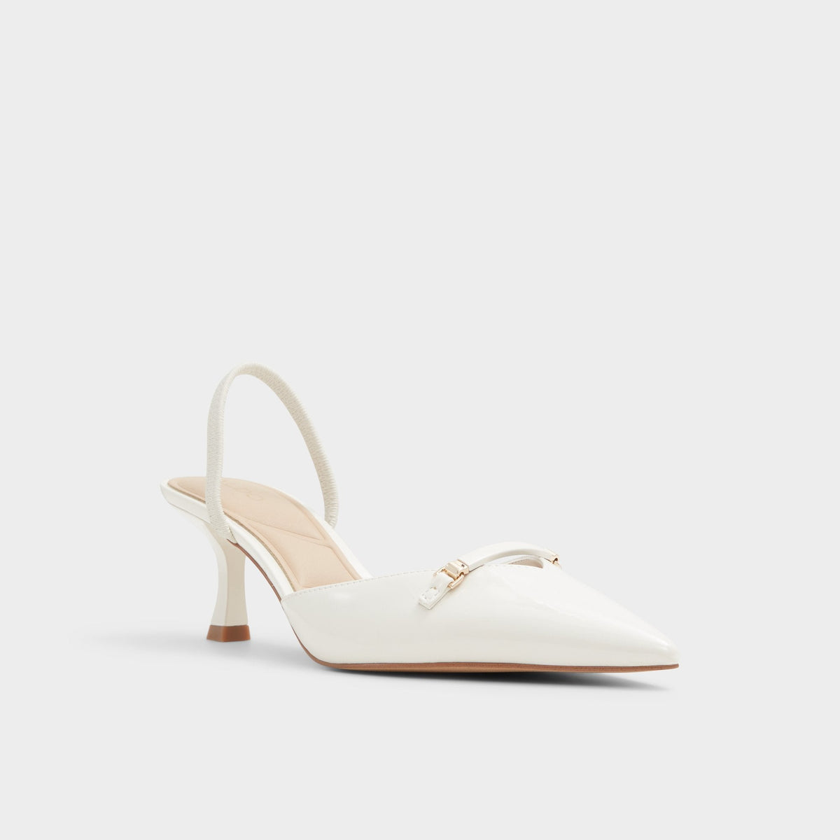 Nailah White/Bone Women's Kitten heels - Slingback heel, Kitten heel | Aldo