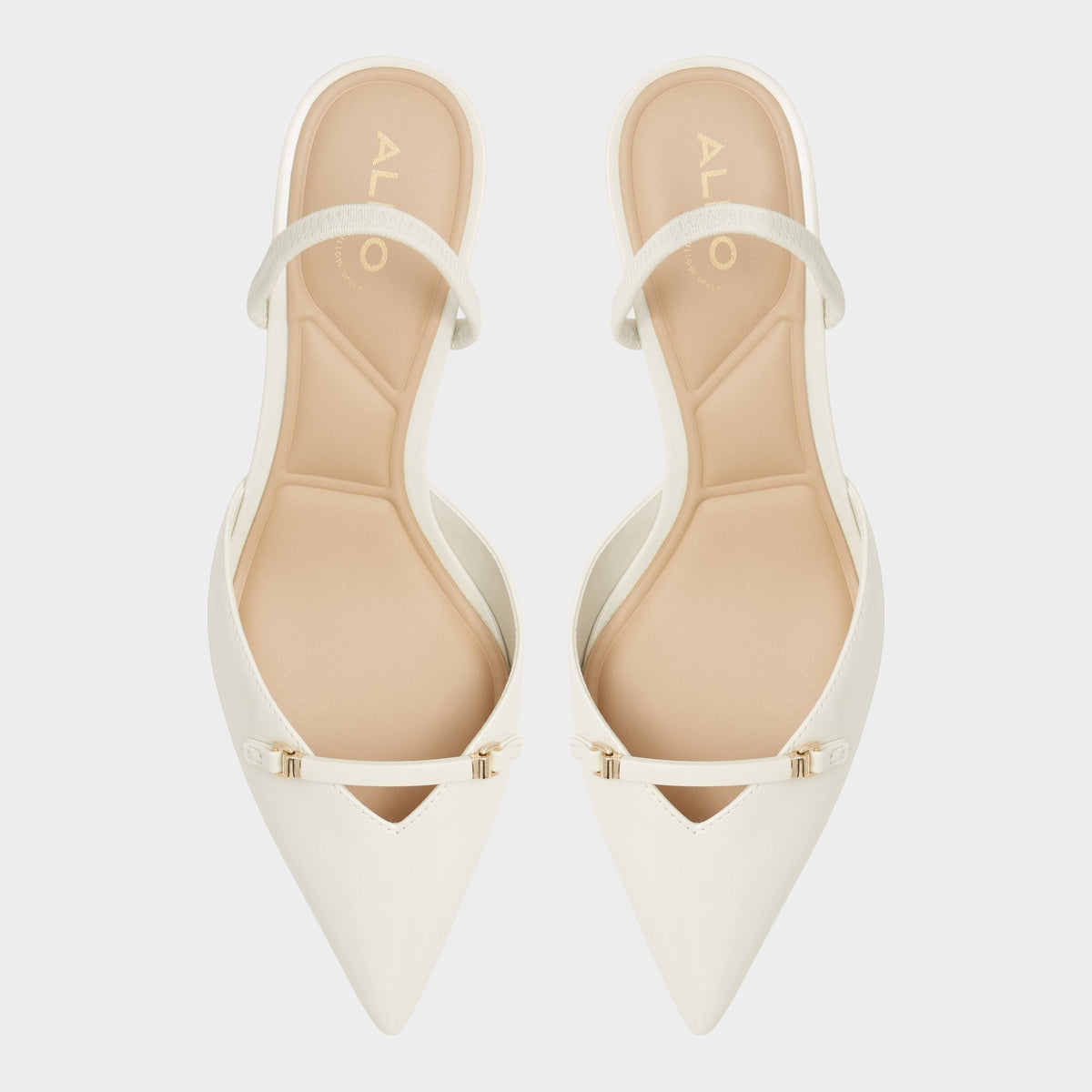 Nailah White/Bone Women's Kitten heels - Slingback heel, Kitten heel | Aldo