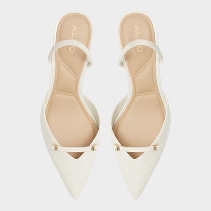 Nailah White/Bone Women's Kitten heels - Slingback heel, Kitten heel | Aldo
