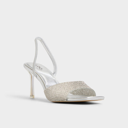 Andyana Silver Women's Strappy sandals - Slingback heeled sandal, Stiletto heel | Aldo