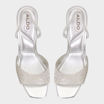 Andyana Silver Women's Strappy sandals - Slingback heeled sandal, Stiletto heel | Aldo