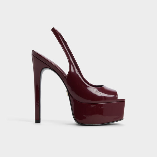 Thanlinie in Dark Red - Slingback heeled sandal, Platform | Aldo