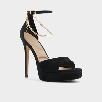 Afumeth Black Overflow Women's Platform sandals - Strappy heeled sandal, Stiletto platform | Aldo