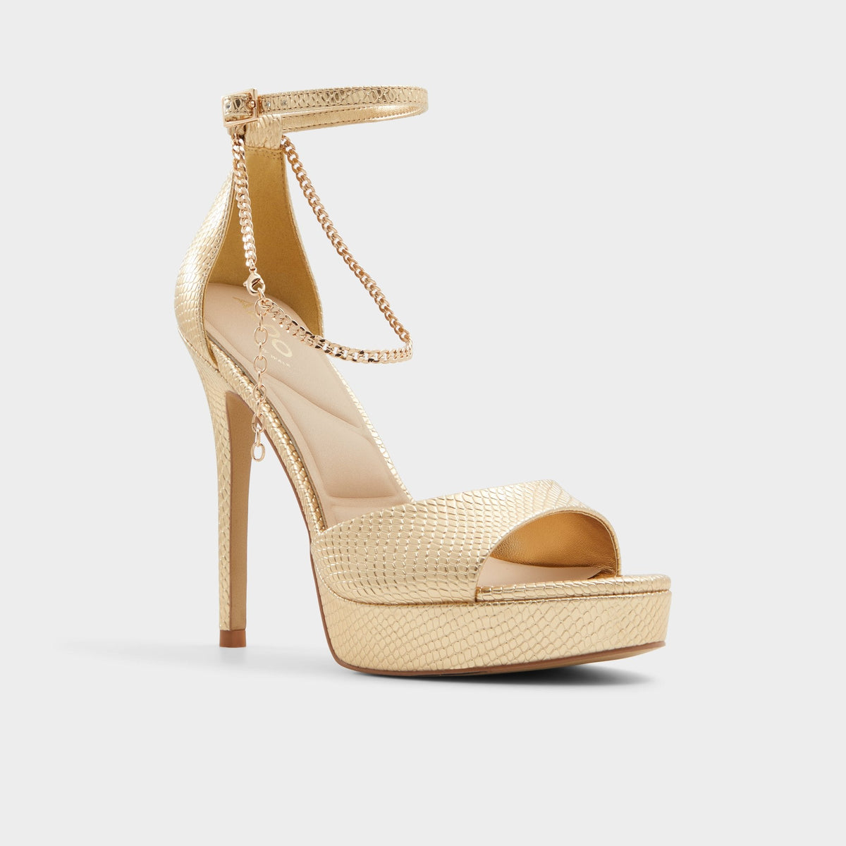Afumeth Gold Women's Platform sandals - Strappy heeled sandal, Stiletto platform | Aldo