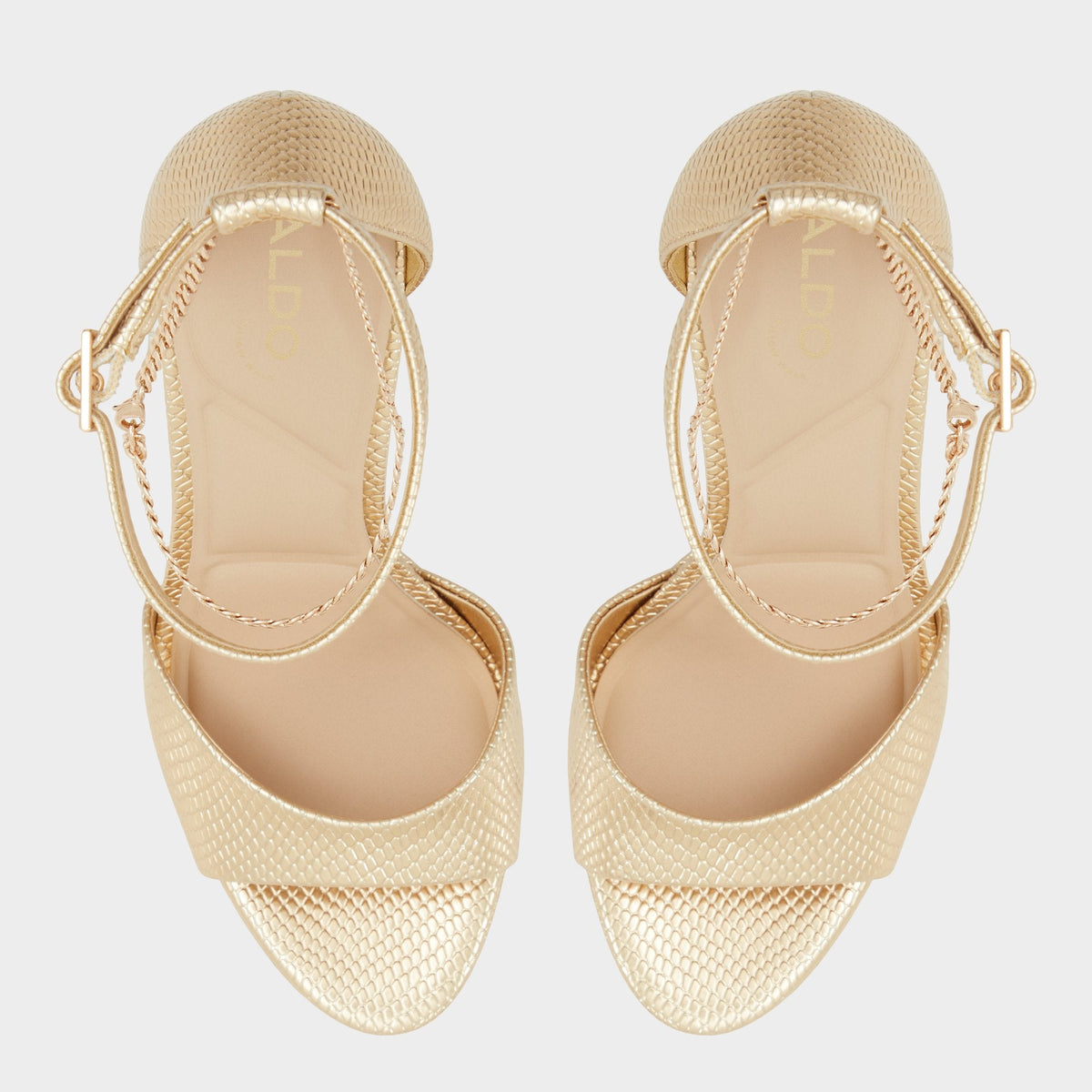 Afumeth Gold Women's Platform sandals - Strappy heeled sandal, Stiletto platform | Aldo