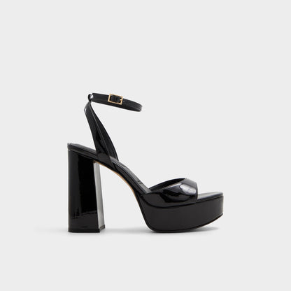 Valoria Black Women's Platform sandals - Strappy heeled sandal, Platform | Aldo