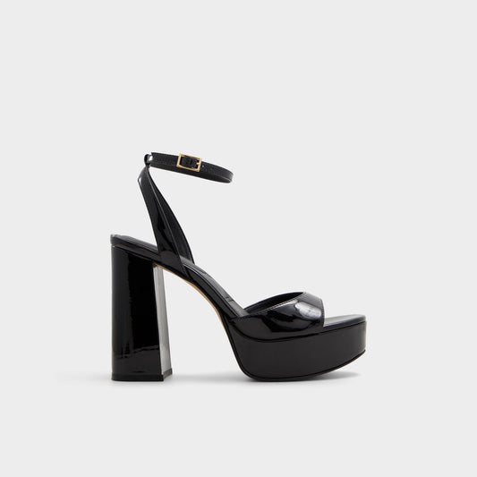 Valoria Black Women's Platform sandals - Strappy heeled sandal, Platform | Aldo