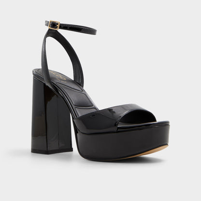 Valoria Black Women's Platform sandals - Strappy heeled sandal, Platform | Aldo
