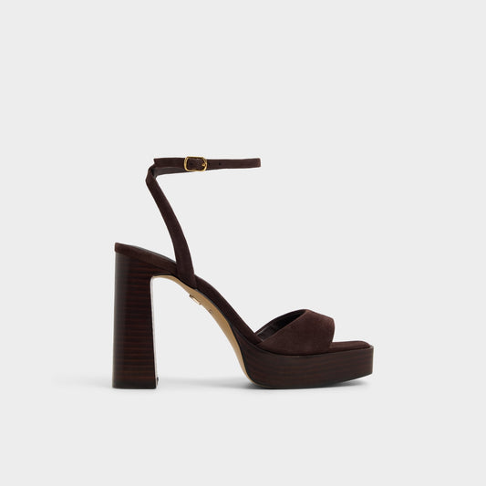 Lothon Dark Brown Women's Platform sandals - Strappy heeled sandal, Platform | Aldo