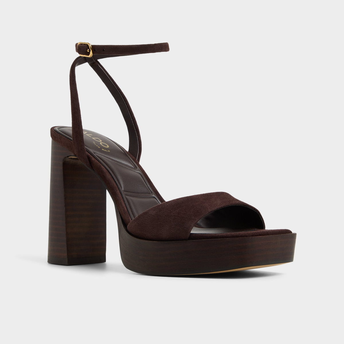Lothon Dark Brown Women's Platform sandals - Strappy heeled sandal, Platform | Aldo
