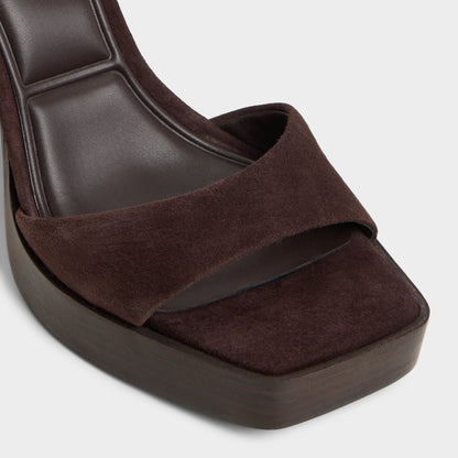 Lothon Dark Brown Women's Platform sandals - Strappy heeled sandal, Platform | Aldo