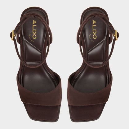 Lothon Dark Brown Women's Platform sandals - Strappy heeled sandal, Platform | Aldo
