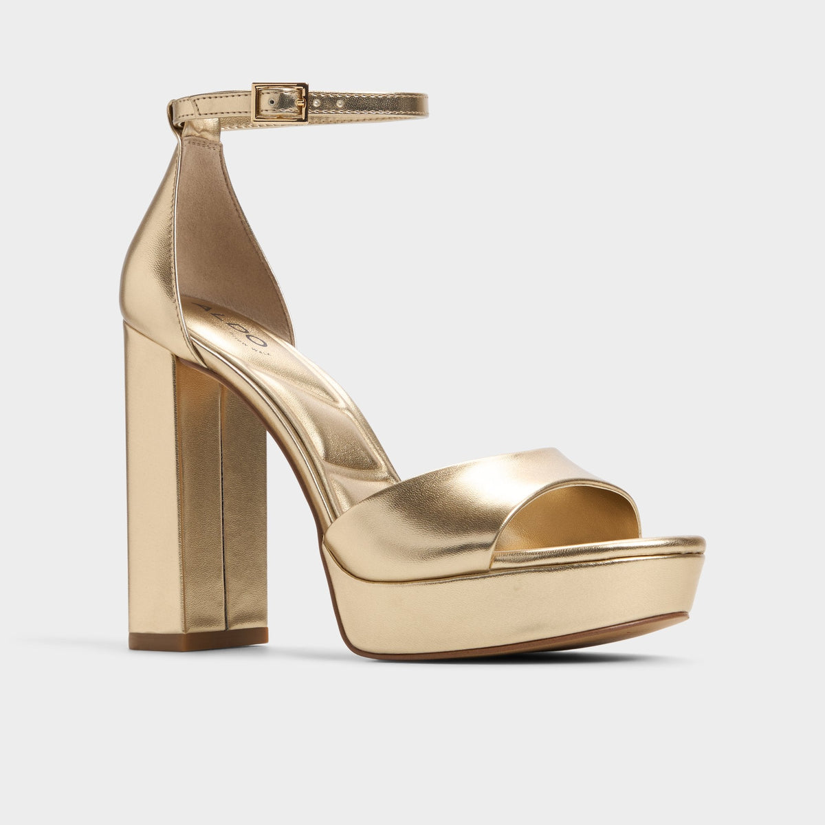 Enaegyn 2.0 in Gold - Strappy heeled sandal, Platform | Aldo