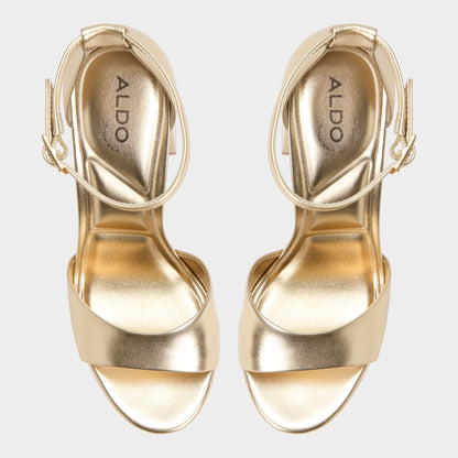 Enaegyn 2.0 in Gold - Strappy heeled sandal, Platform | Aldo