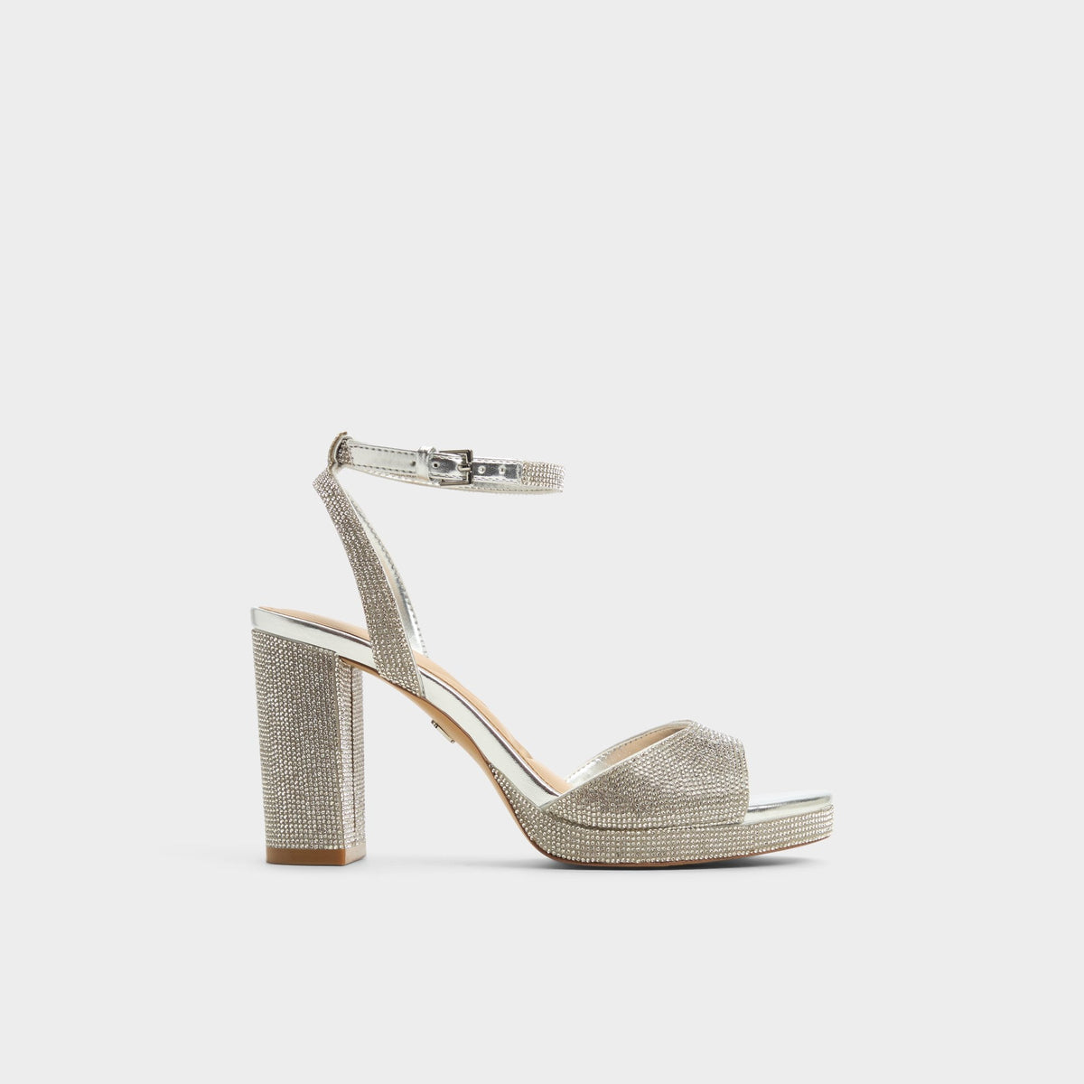 Alluring Silver Women's Iridescent metallics - Strappy heeled sandal, Platform | Aldo