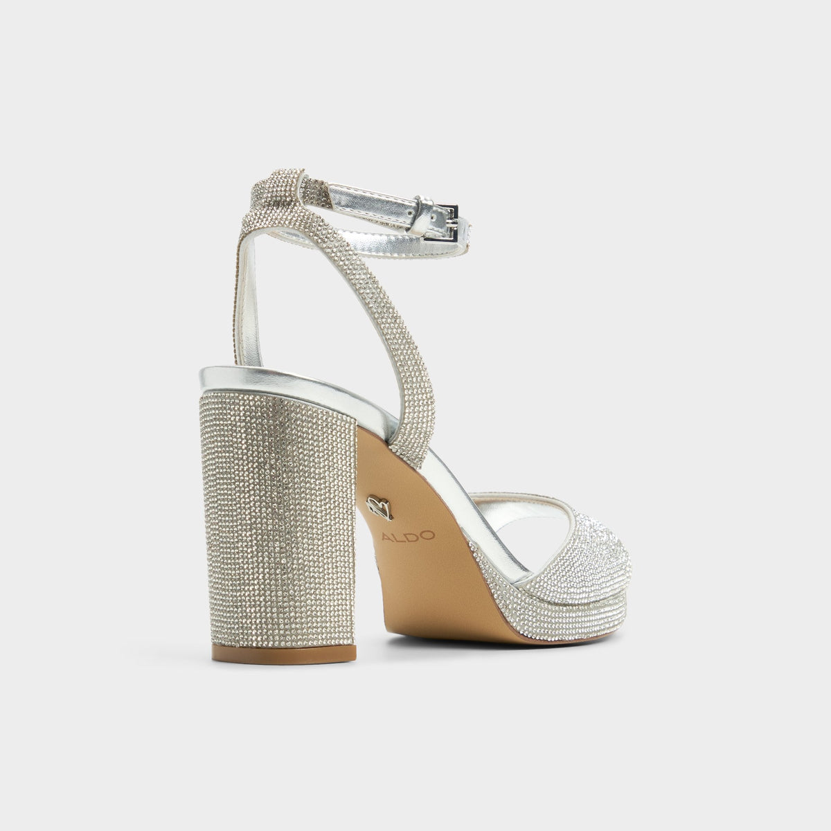 Alluring Silver Women's Iridescent metallics - Strappy heeled sandal, Platform | Aldo