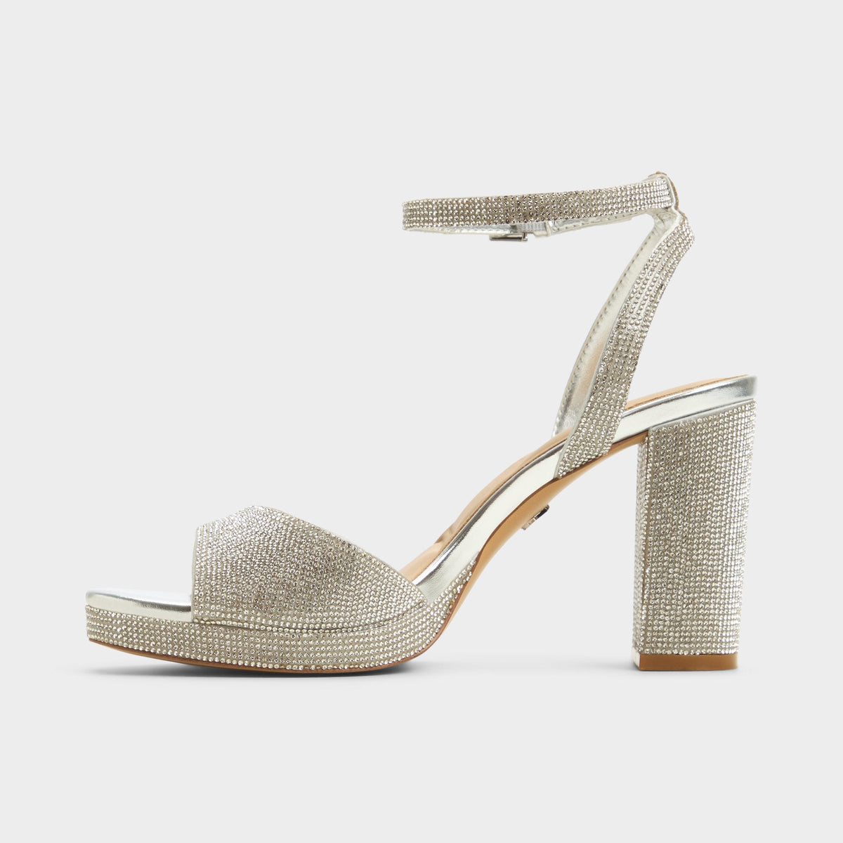 Alluring Silver Women's Iridescent metallics - Strappy heeled sandal, Platform | Aldo