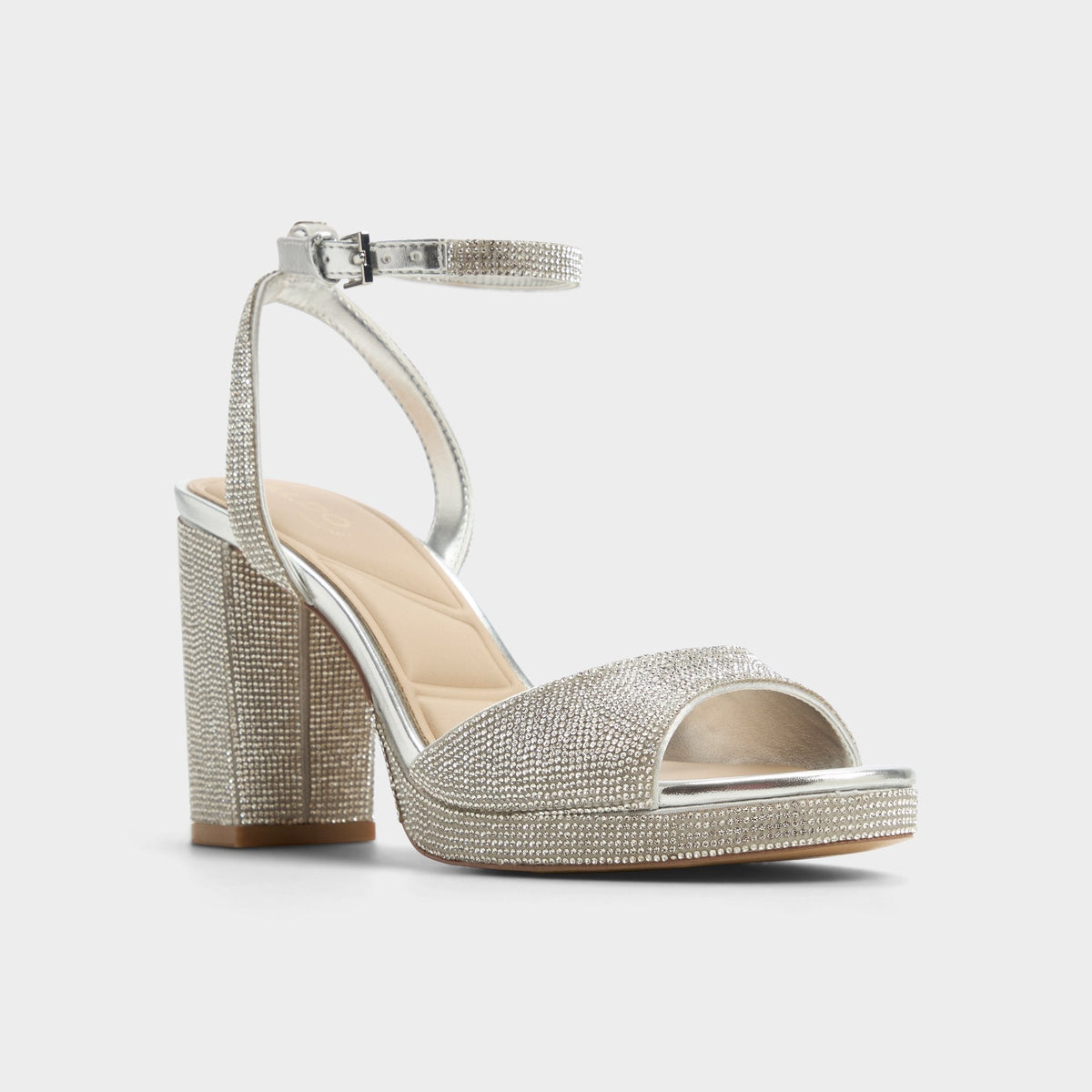 Alluring Silver Women's Iridescent metallics - Strappy heeled sandal, Platform | Aldo