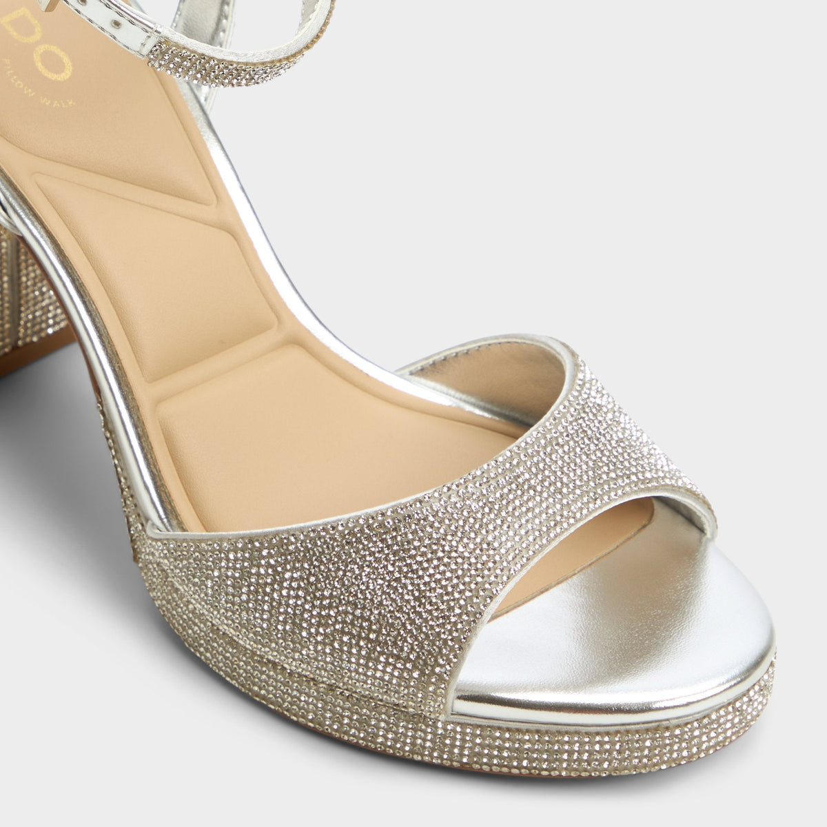 Alluring Silver Women's Iridescent metallics - Strappy heeled sandal, Platform | Aldo