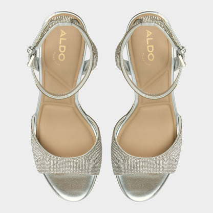Alluring Silver Women's Iridescent metallics - Strappy heeled sandal, Platform | Aldo