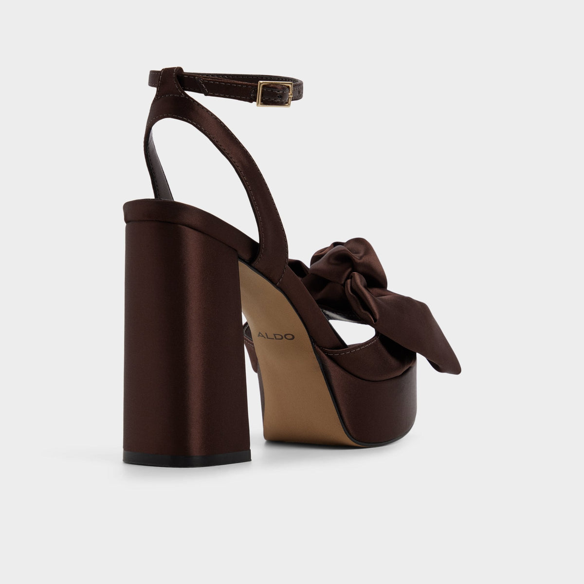 Luscious in Dark Brown - Strappy heeled sandal, Platform | Aldo
