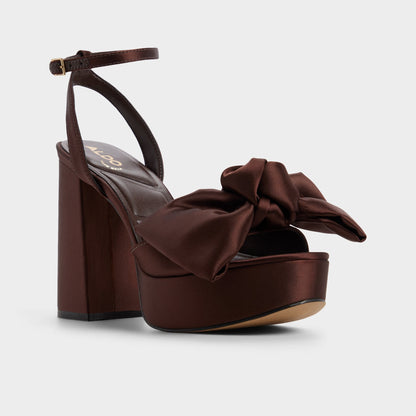 Luscious in Dark Brown - Strappy heeled sandal, Platform | Aldo