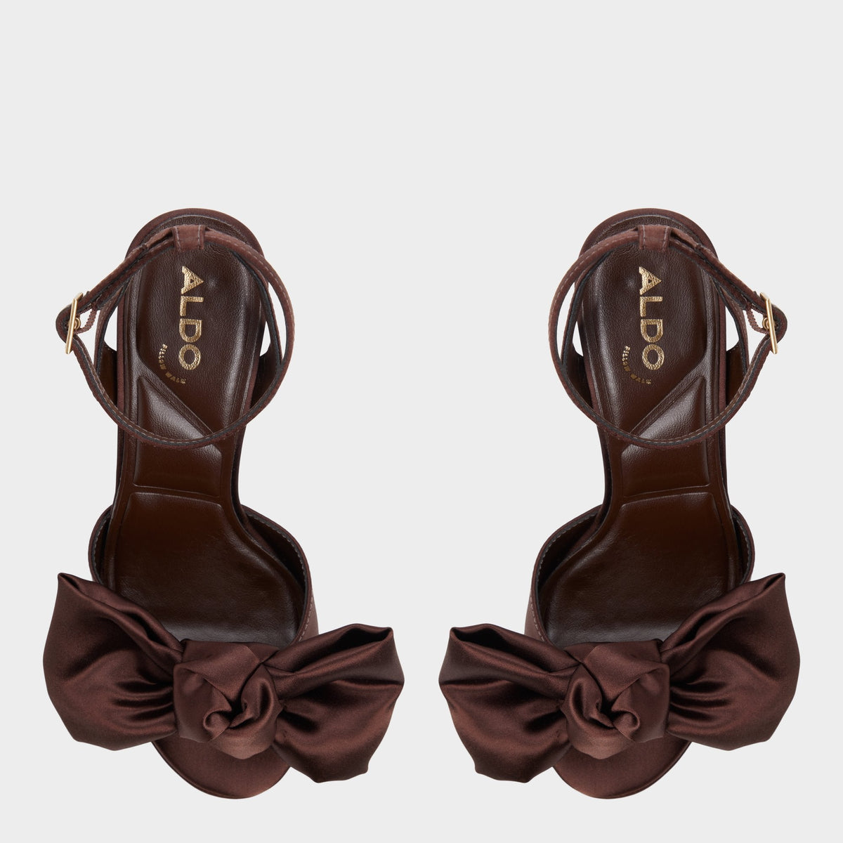 Luscious in Dark Brown - Strappy heeled sandal, Platform | Aldo