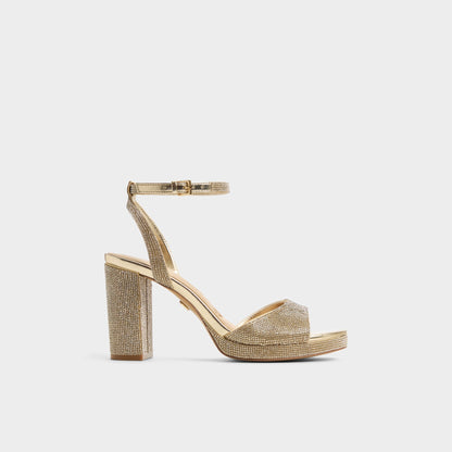 Alluring Champagne Women's Strappy sandals - Strappy heeled sandal, Platform | Aldo