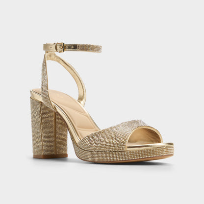 Alluring Champagne Women's Strappy sandals - Strappy heeled sandal, Platform | Aldo