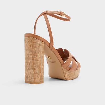 Valaberel Medium Brown Women's Platform sandals - Strappy heeled sandal, Platform | Aldo