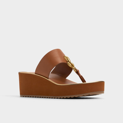 Penelopy Medium Brown Women's Platform sandals - Wedge sandal, Wedge heel | Aldo