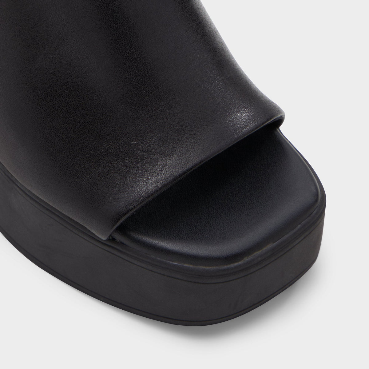 Maysee Other Black Leather Smooth Women's Mule slides - Heeled mule, Platform | Aldo